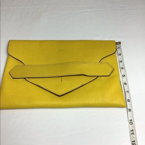 Boldrini Oversized Selleria Yellow Leather Portfolio Envelope Style Clutch - Picture 4 of 12